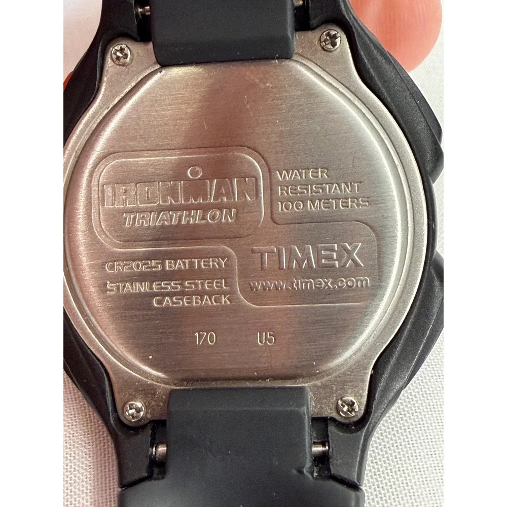 Timex Ironman Triathlon Watch Black Digital 30 Lap Indiglo WR 100M 170 U5